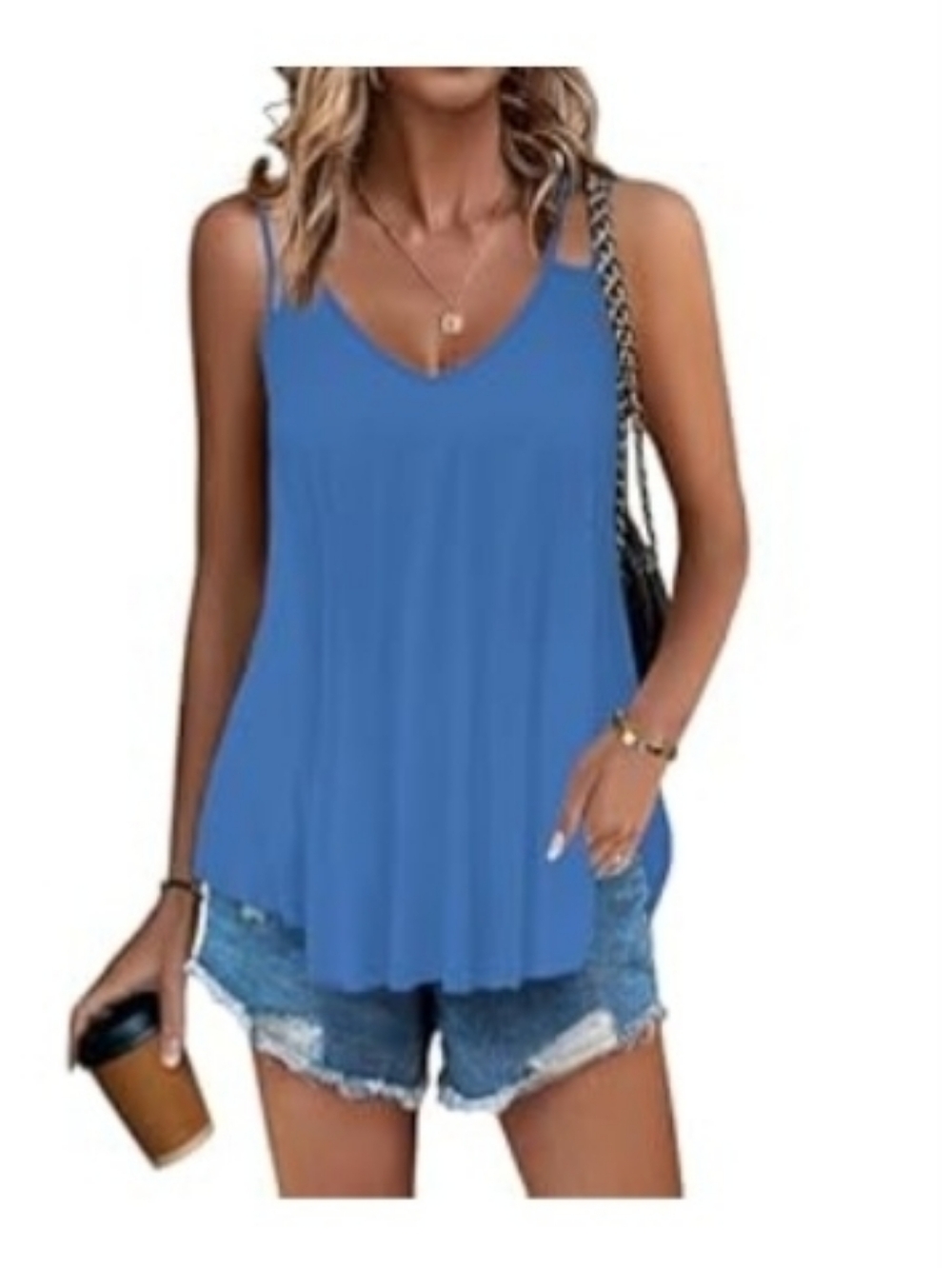 Zeagoo Women's Vibrant Blue Flowy Tank Top ~ Size Small